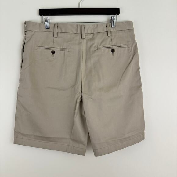 Eddie Bauer Shorts Men's 38 Tall Khaki Tan Preppy Tailored Flat Front 10" - Picture 2 of 9